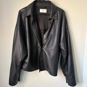 Babaton Black Leather Jacket NWOT
